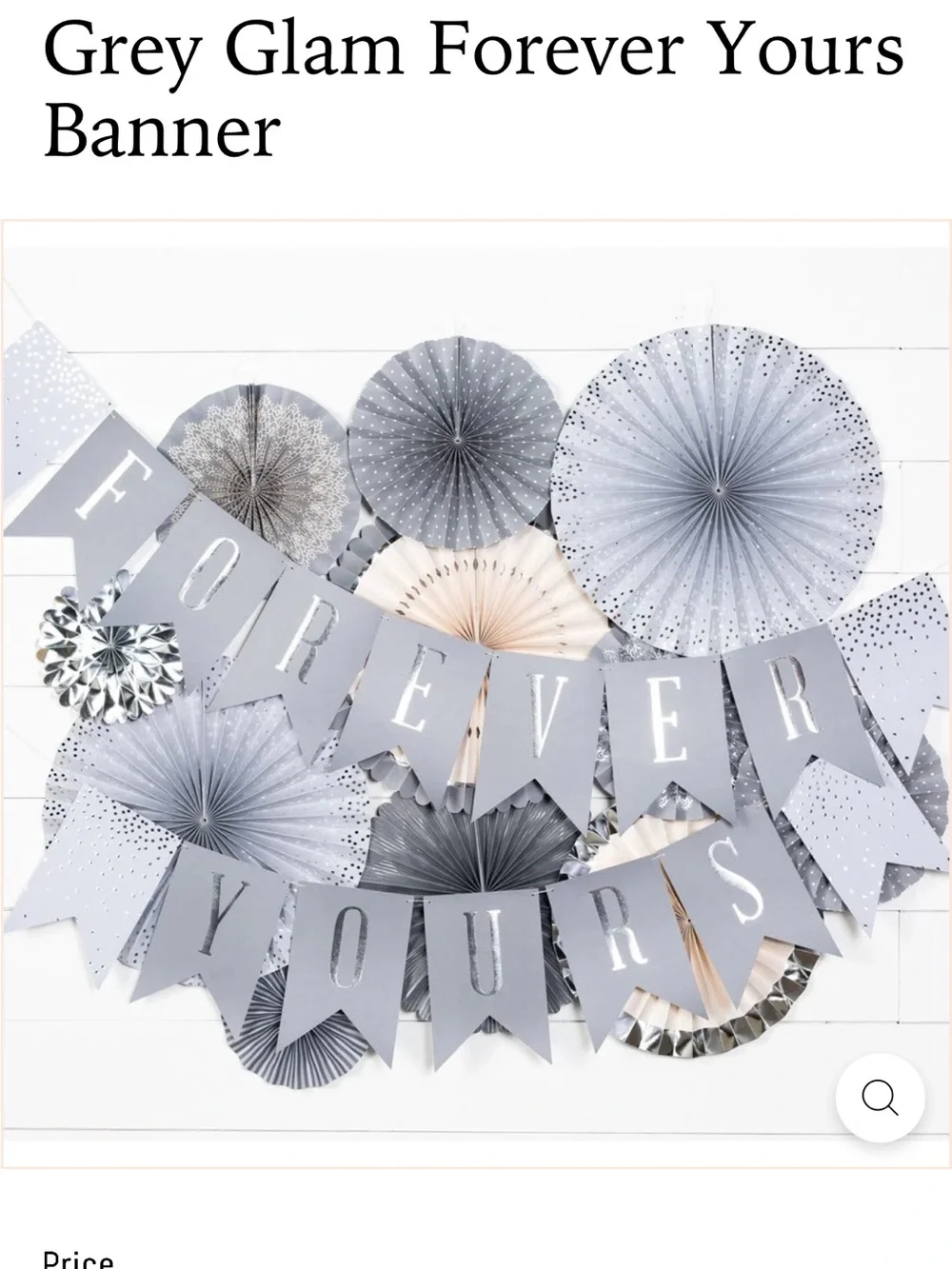 Paperlove Silver 'Forever Yours' Banner & Table Numbers Party Kit
